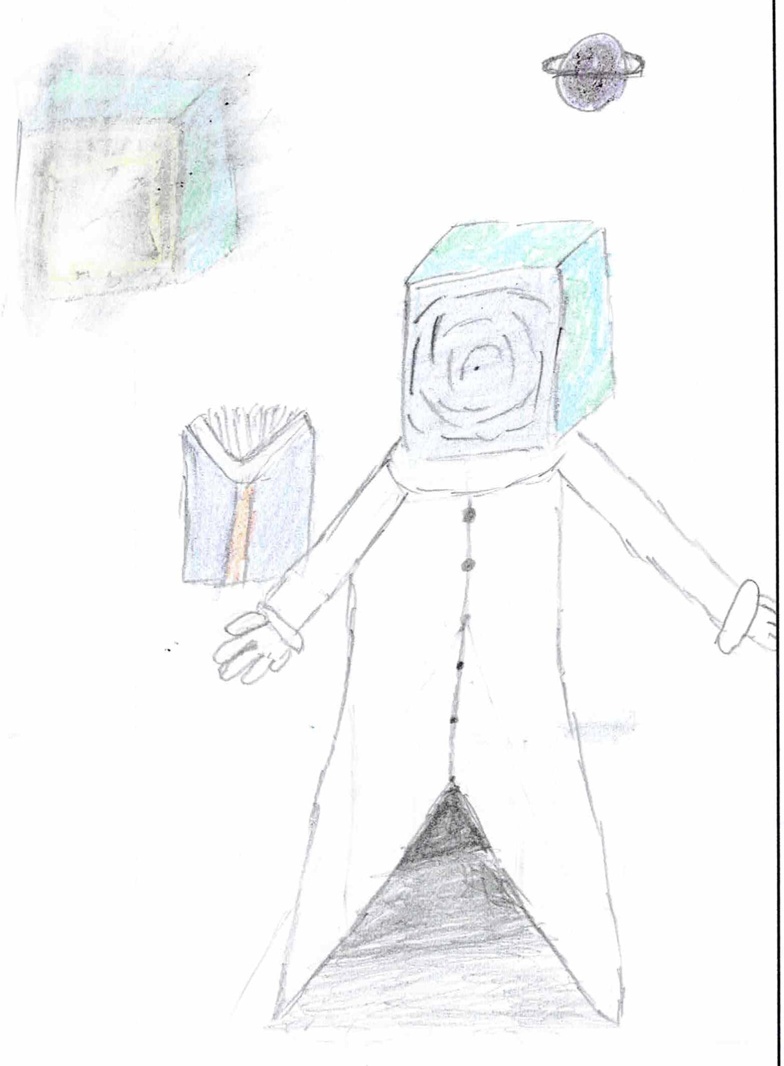 作品番号 26、選んだ漢字「宇宙と地球」のイラスト