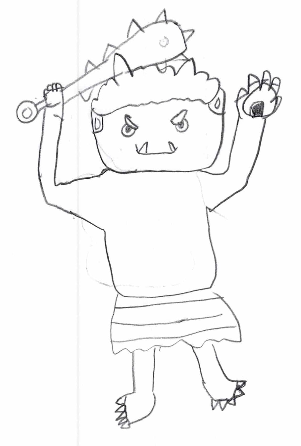 作品番号 記載なし、選んだ漢字「鬼」のイラスト