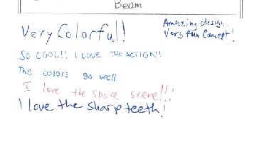 この作品に寄せられた手書きコメントの原本