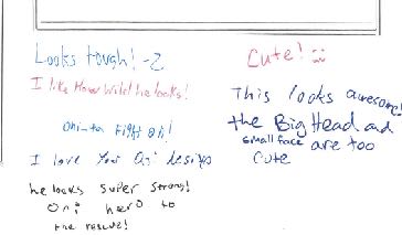 この作品に寄せられた手書きコメントの原本